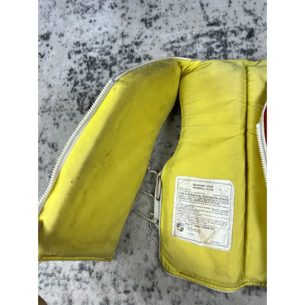 VTG Peanuts 1968 Snoopy Life Vest Jacket Children XS 13x14 Sailboat